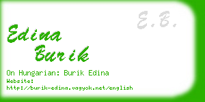 edina burik business card